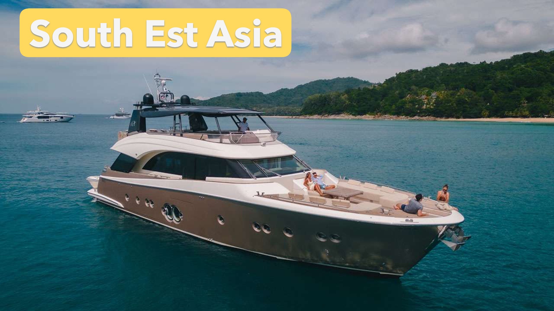 Luxury yacht on clear blue waters