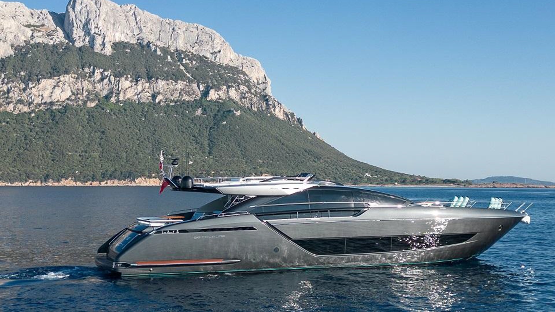 Sleek luxury yacht cruising the sea